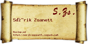 Sárik Zsanett névjegykártya
